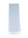 Marni Brushed Texture Light Blue Scarf With Fringed Edges