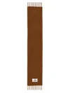 Marni Brown Woven Alpaca Blend Scarf With Delicate Fringes In Brown
