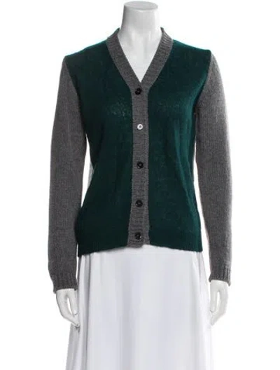 Pre-owned Marni Alpaca V-neck Sweater In Green