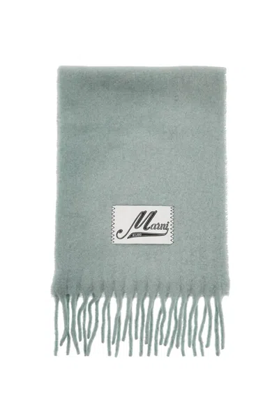 Marni Alpaca Wool Scarf In Linden (green)