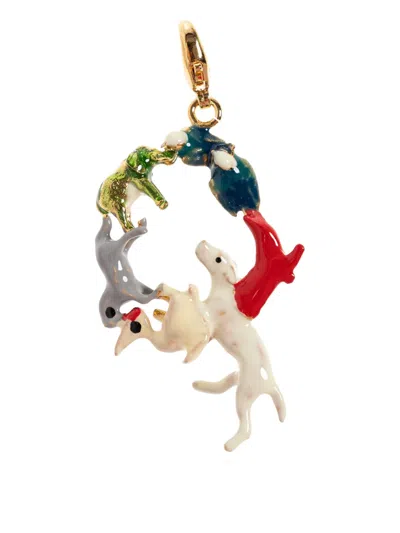 Marni Animal-circle Pendant In Multi