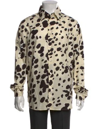 Pre-owned Marni Animal Print Long Sleeve Shirt In Neutral