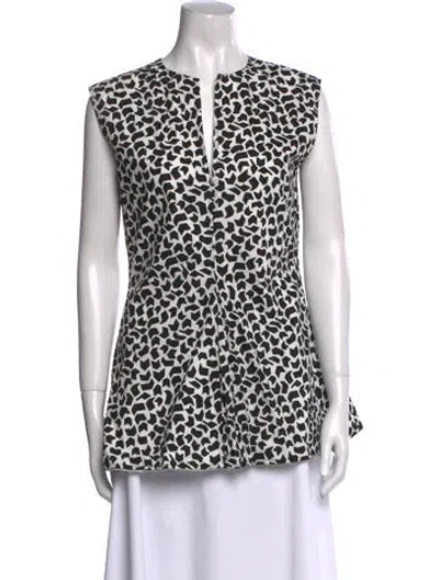 Pre-owned Marni Animal Print V-neck Tunic In Multi