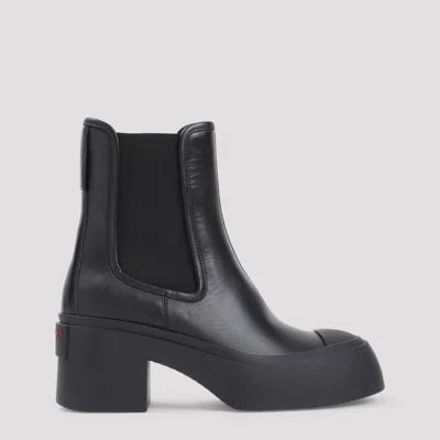 Marni 60mm Leather Chelsea Boots In Black
