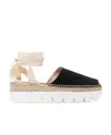 Shop Marni Black Canvas Petal Espadrillas In Nude