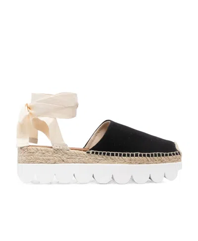Marni Ankle-tie Flatform Espadrilles In Nude