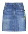 Marni Blue Paneled Denim Miniskirt In Blue
