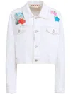 Marni Denim Jacket With Patches In White