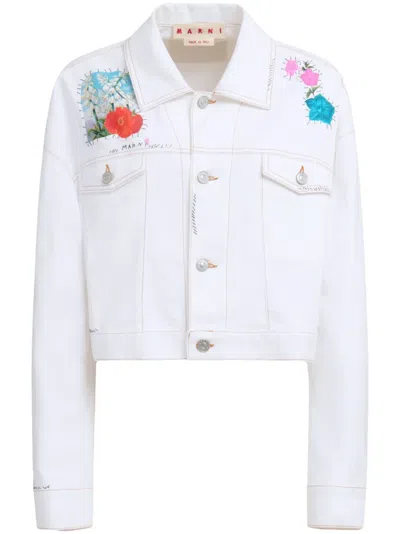 MARNI APPLIQUÉ-DETAIL LOGO-EMBROIDERED JACKET