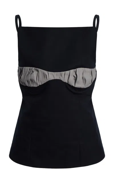 Marni Applique-detail Cotton Tank Top In Black