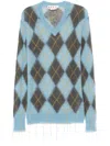 Marni Argyle-intarsia Sweater In Blue