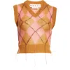 MARNI MARNI ARGYLE MOHAIR BLEND CROP SWEATER VEST