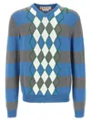Marni Blue Stripe Sweater With Argyle Motif