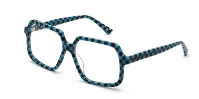 Marni Arixo Blue/black Checks K7g Men's Glasses Blue Size 60 - Free Lenses - Blue Light Block Available In Black Blue Checkered
