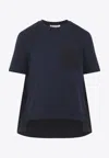 Marni Asymmetric Crewneck T-shirt In Blue