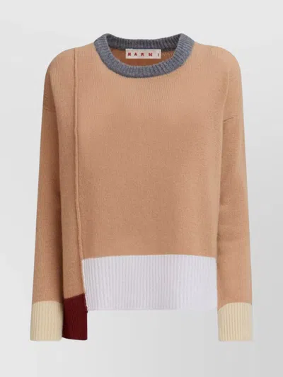 Marni Patchwork Cashmere Crewneck Sweater In Multi