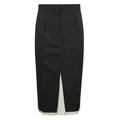 Marni Asymmetric Midi Skirt In Black