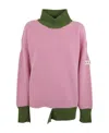 Marni Loose Fit Crew Neck Sweater With Asymmetric Hem In Pink
