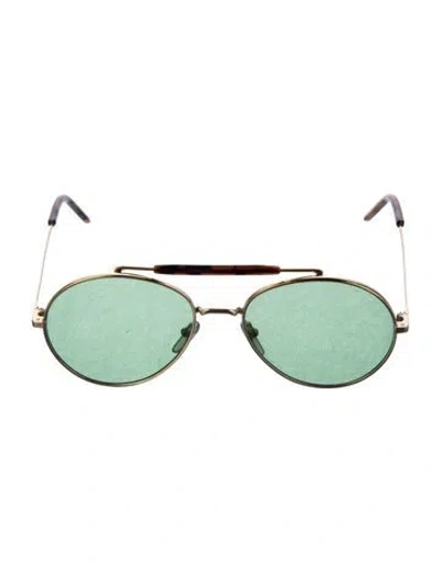 Pre-owned Marni Aviator Mirrored Sunglasses In Gold