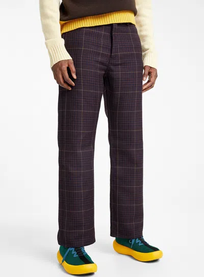 Pre-owned Marni Aw19  Checked Wide Leg Pants 48 In Multi