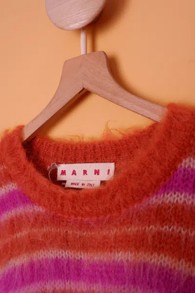 Pre-owned Marni Aw21  Mohair Fuzzy Sweater In Orange