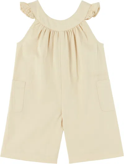 Marni Baby Beige Ruffle Jumpsuit In Neutral