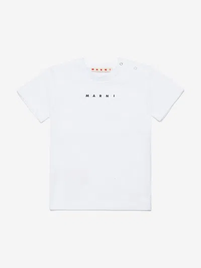 Marni Kids'  Baby Cotton Logo T-shirt In White