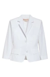 Marni White Poplin Baby Single Breasted Jacket In Lily White