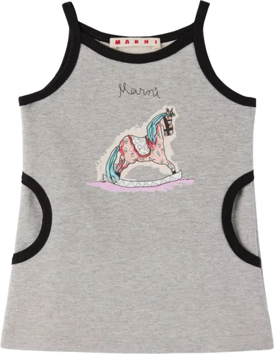 Marni Baby Gray Printed-logo Dress