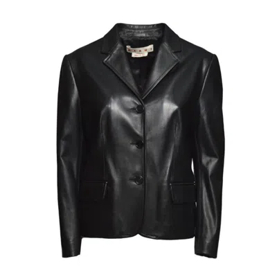 Marni Baby Jacket In Black Nappa With Embossed Application