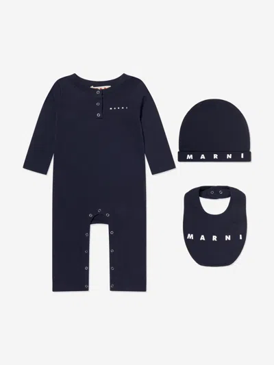 Marni Kids' Baby Logo Romper Set In Black