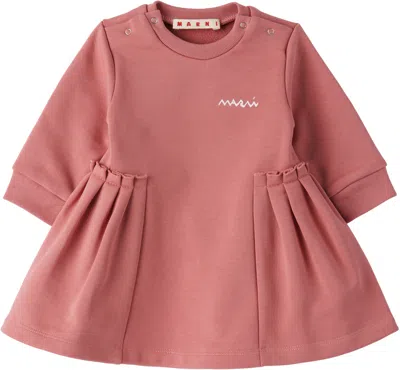Marni Kids' Baby Pink Cotton Sweat '' Symbol Dress