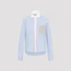 Marni Baby Shirt With Embroidered Front Pocket In Blue
