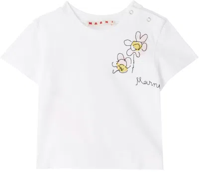 Marni Baby White Printed-logo T-shirt