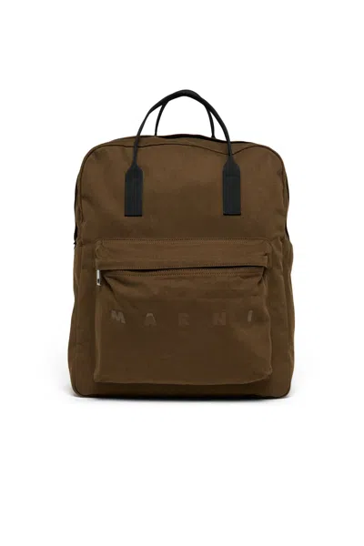 Marni Backpack With Logo In Brown