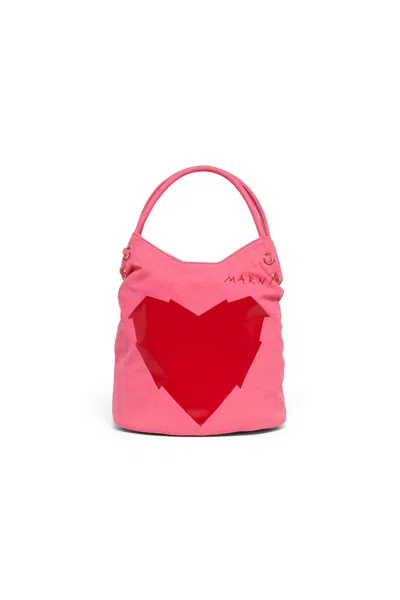 Marni Kids' Bag With Heart On The Front In Pink