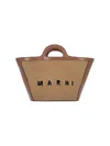 Marni Mini Two-tone Leather And Raffia Tropicalia Handbag