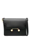Marni Medium Rectangular Shoulder Bag With Flap In Black