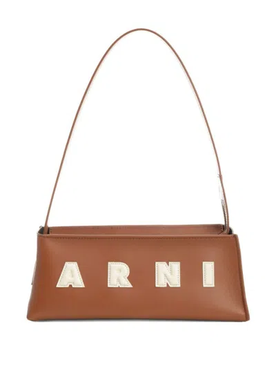 MARNI MARNI BROWN LEATHER SHOULDER BAG