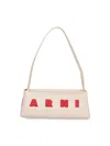 Marni Borsa A Spalla Museo Baguette In Pelle Crema