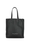 Marni Large Museo Calf Leather Tote Bag In Black