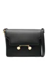 Marni Womens Black Trunkeroo Branded-hardware Leather Shoulder Bag In Black