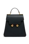Marni Trunkaroo Leather Backpack In Nero