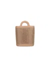 Marni Rhinestone-embellished Calfskin Mini Bucket Bag In Brown