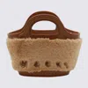 Marni Structured Micro Handbag With Plush Texture In Brown