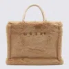 Marni Small Rectangular Basket Bag With Plush Faux Fur Fabric In Yellow