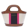 Marni Logo Embroidered Top Handle Bag In Multicolour