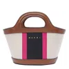 Marni Logo Embroidered Top Handle Bag In Multicolour