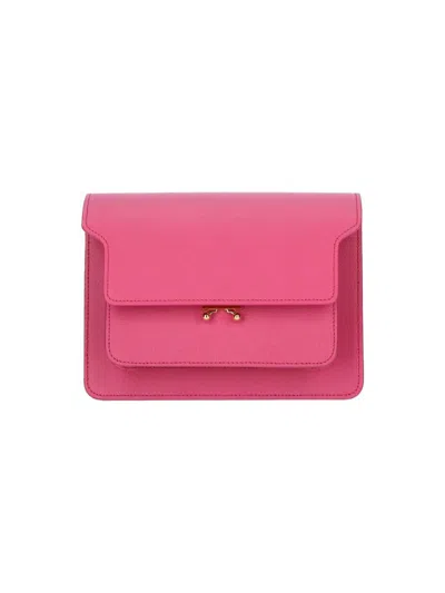 Marni Trunk Medium Shoulder Bag In Pink
