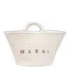 Marni Woven Cotton Handbag With Structured Silhouette In White